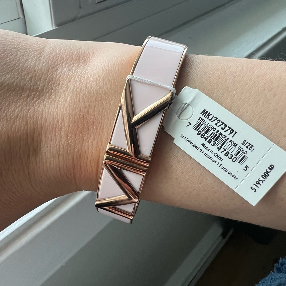 Michael Kors Pink and Gold Geometric Bracelet